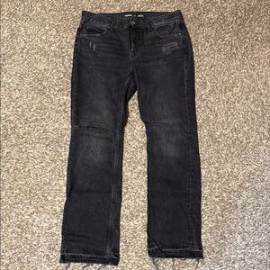 Old Navy size 10 low rise, boot cut, Black Distressed Jeans